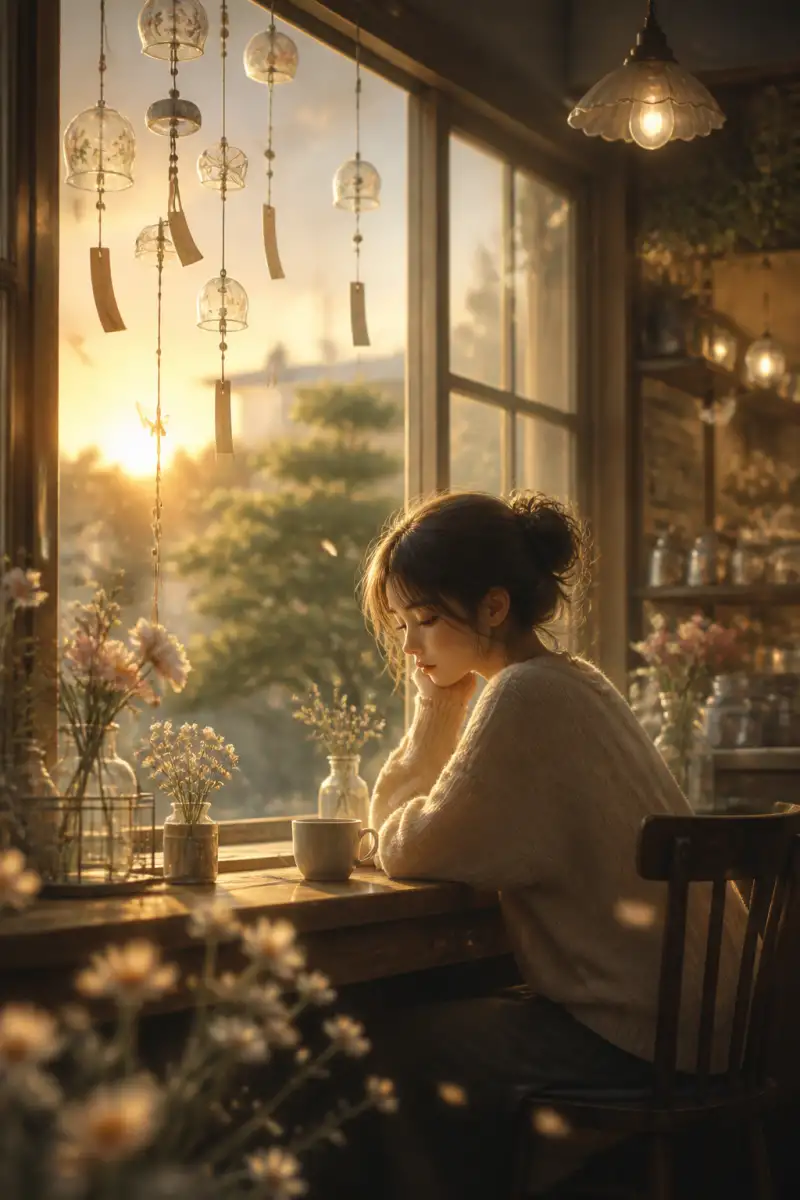ร้านเปลี่ยนผ่านความเศร้าด้วยเสียงกระดิ่งลมริมหน้าต่าง