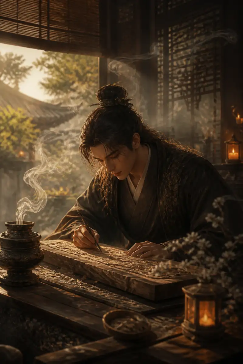 รอยจารึกแห่งลมหายใจบนแผ่นไม้กลิ่นกำยาน