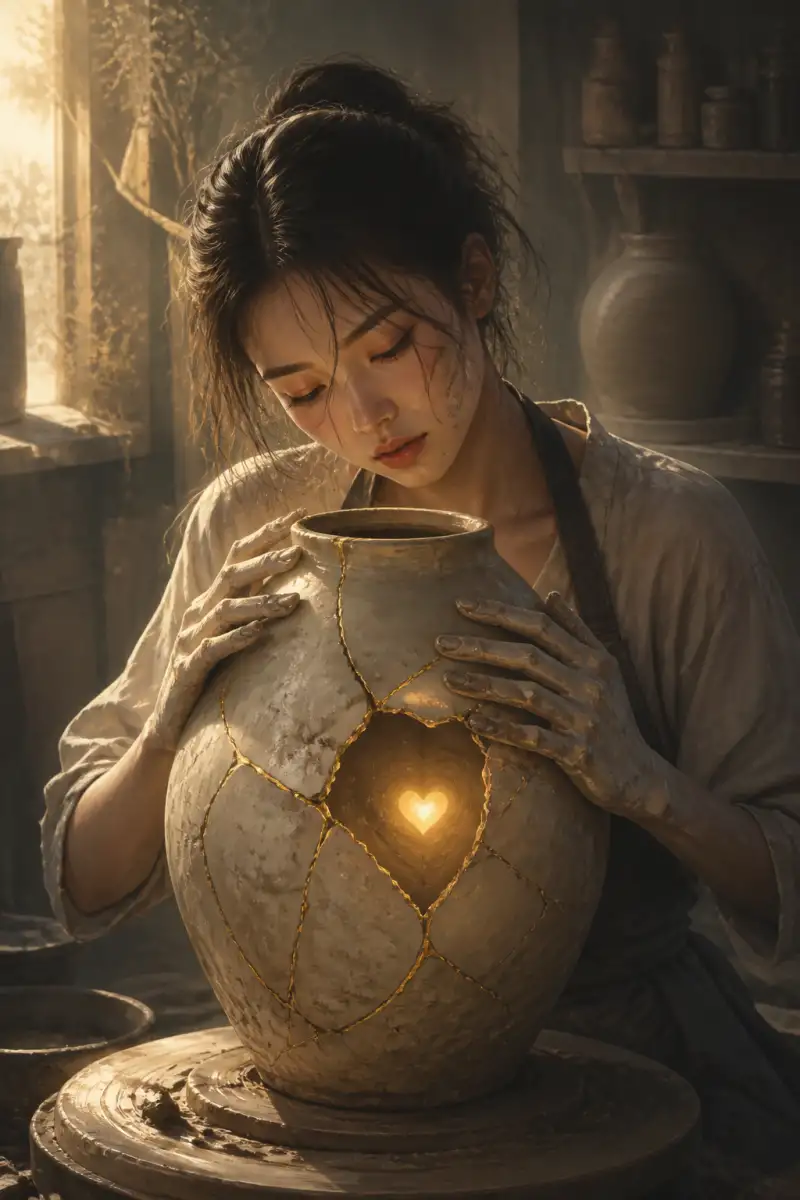 จังหวะหัวใจในรอยแยกของเครื่องปั้นดินเผา