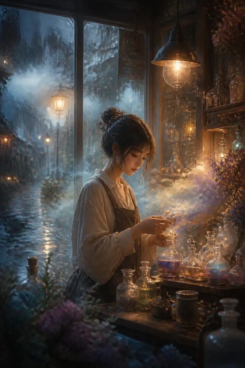 ร้านปรุงแต่งสีสันจากไอหมอกในวันที่หัวใจเปียกปอน