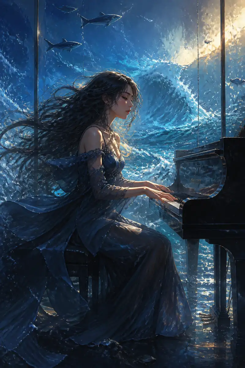 บทเพลงแห่งเกลียวคลื่นใต้แผ่นฟิล์มกระจก